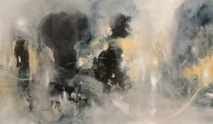 Mist, Light and Stones: 50 x 120cm, Oil on canvas