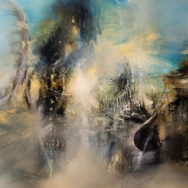 Floating lights and rocks - 100 x 120 cm, Oil on canvas, 2022